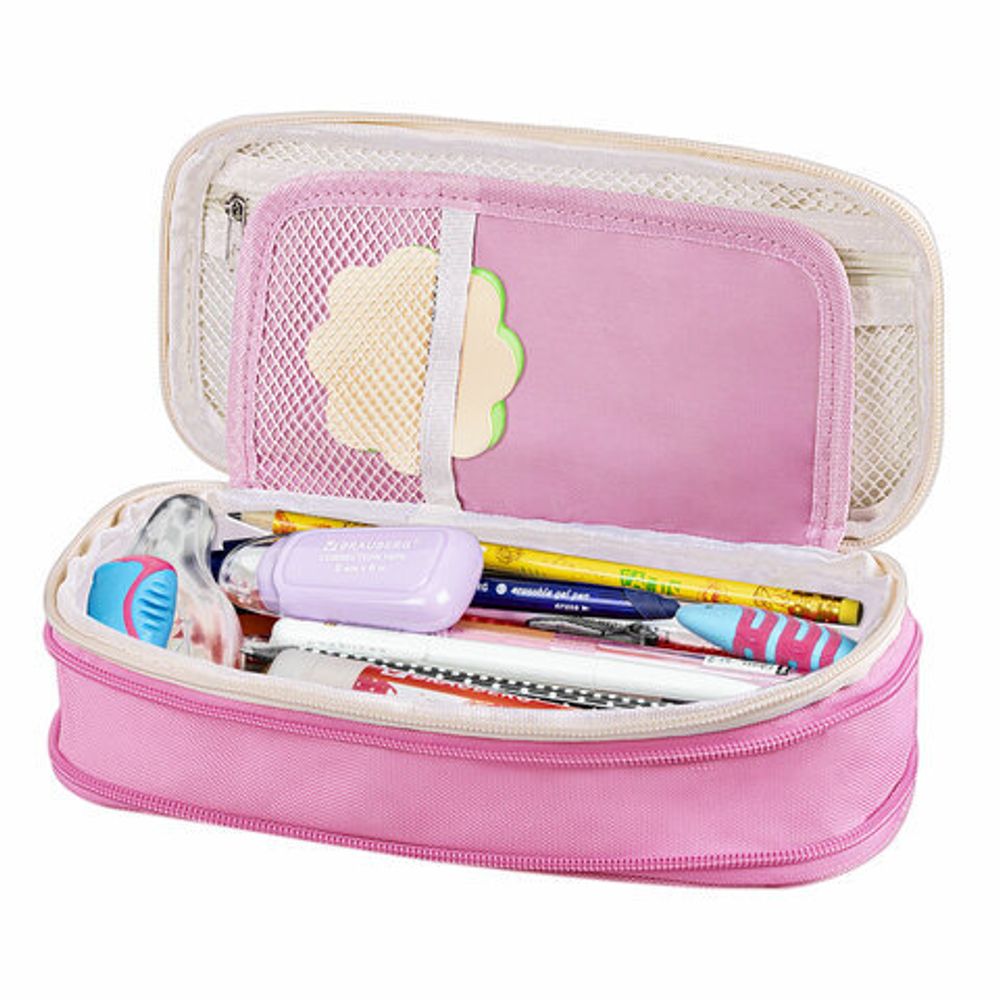 Пенал-трансформер BRAUBERG, полиэстер, 22х10х3 см, "Crystal rose", 271563