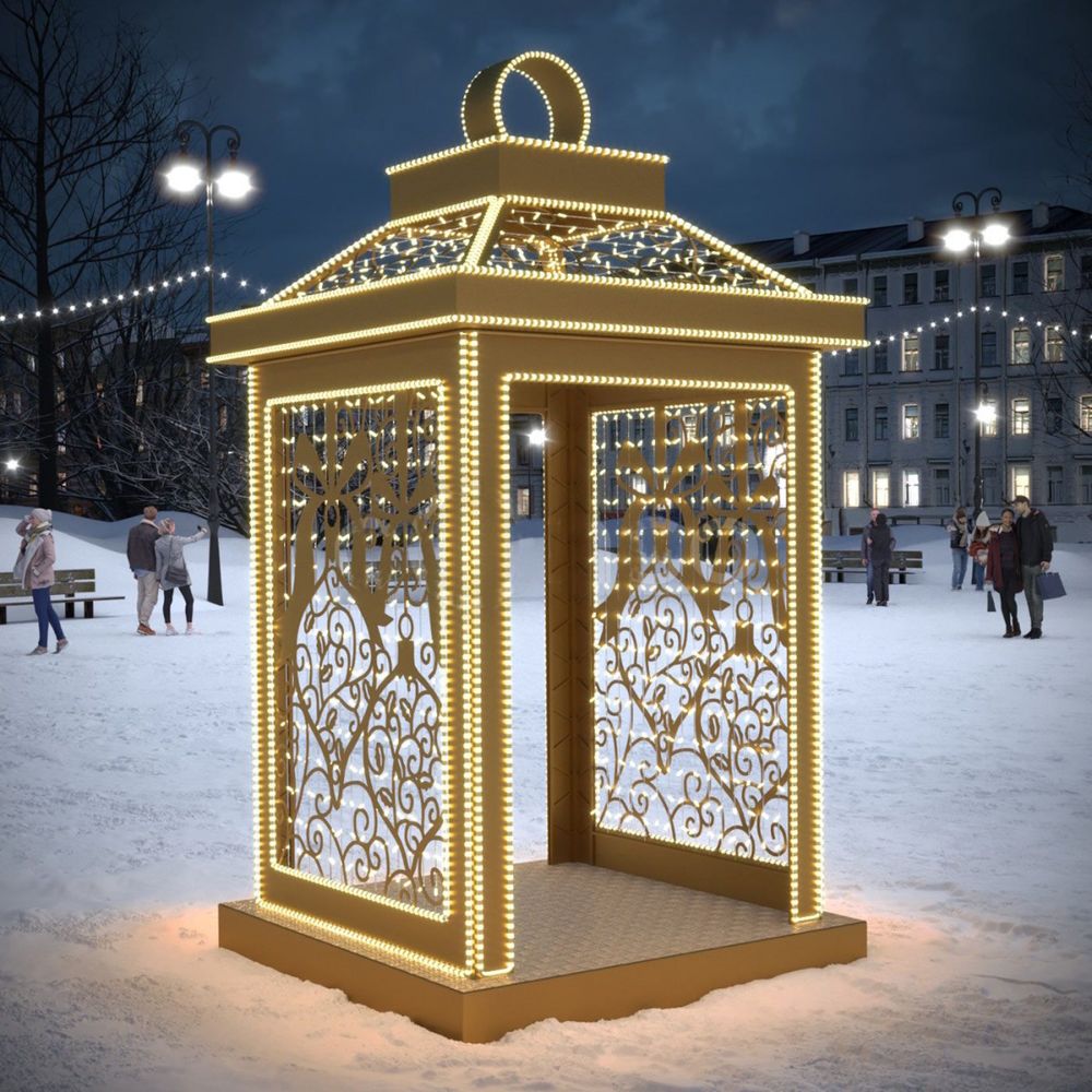 Светодиодная конструкция "Фонарь золотой"