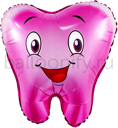 Шар (22''/56 см) Фигура, Зубик, Розовый, 1 шт.