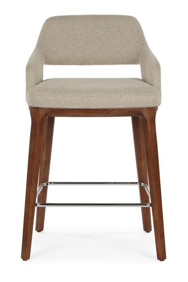 Полубарный стул Lord 65 см, бежевая обивка, ножки орех