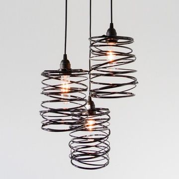 Spiral Nest Cascading 3 Light Chandelier, Bronze -Open Box By Zac Ridgely, from Ridgely Studio Works