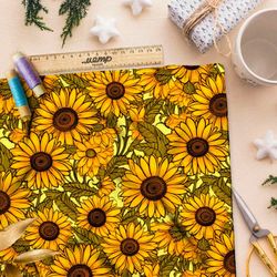 Ткань премиум мембрана поле подсолнухов