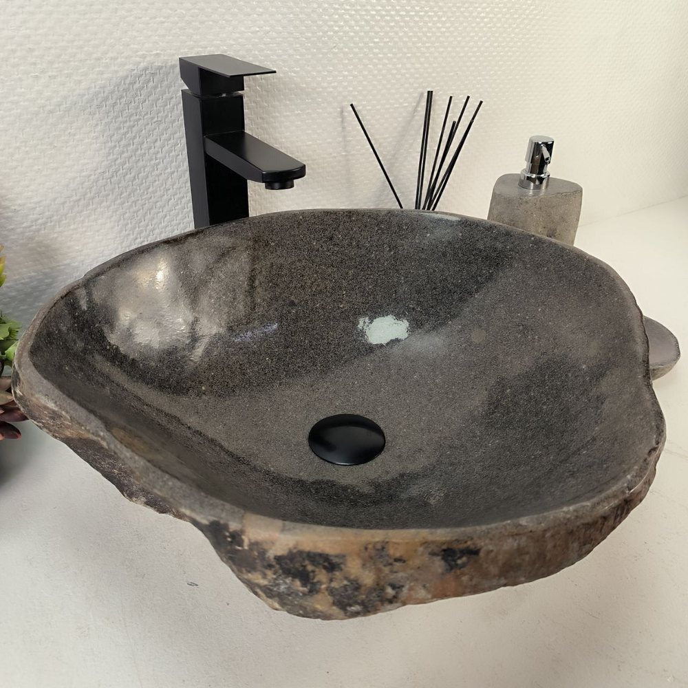 Каменная раковина из речного камня RS-05293 (48*44*15) 0862 из натурального камня