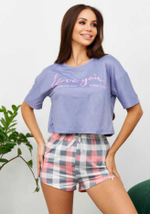 Пижама жен. б/в шорты+футб 10057