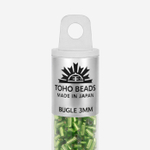 Японский бисер TOHO Bugle (стеклярус) 3mm (№27), с внутренним серебрением, прозрачный