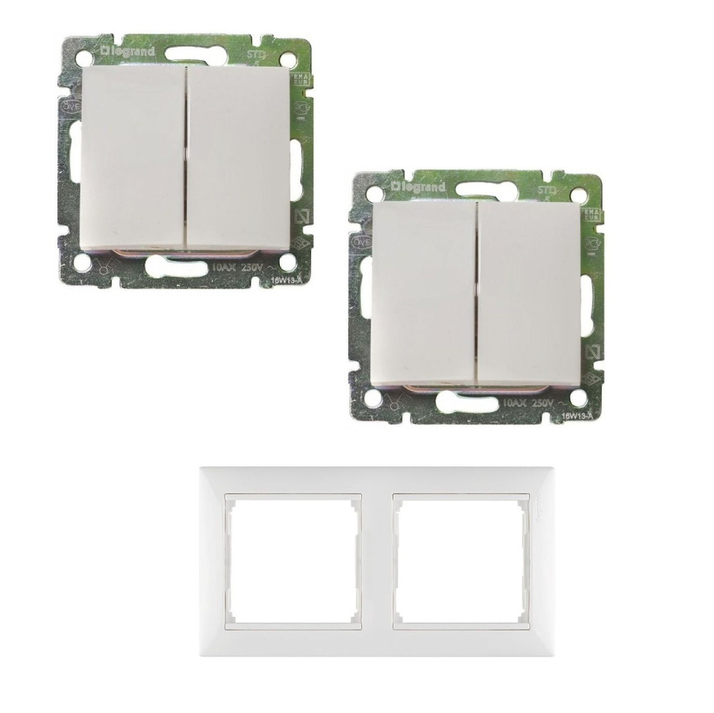 Legrand выключатель 4408 с рамкой 2 белый