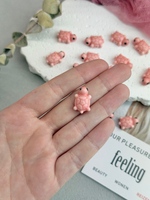 Керамические бусины "Черепашка", персиковый 12*19 мм, 5 штук