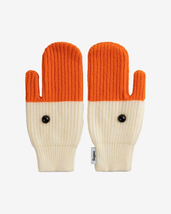 Варежки «Гуси-варежки» оранжево-бежевые - фото 1