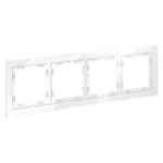 Рамка стеклянная VOLTUM S70 на 4 поста, (белый, стекло)