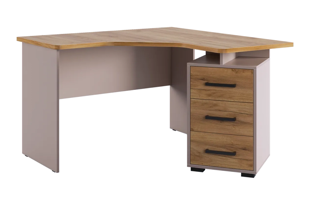 Лайт-2 Стол компьютерный 1200 угловой (дуб сонома/белый), (графит/дуб крафт золотой), (дуб крафт золотой/белый), (кашемир/дуб крафт золотой)