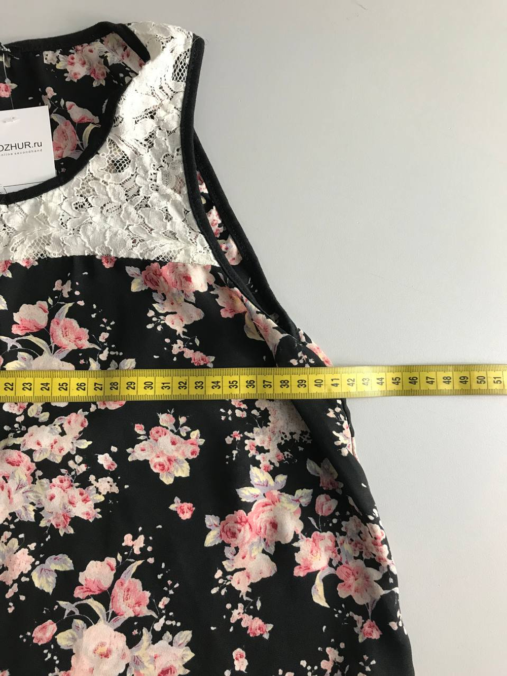 Топ Tally Weijl с цветочным принтом, маркировка 38, визуально на 44 размер