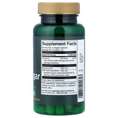 Swanson, Чистый сахар в крови, 60 растительных капсул