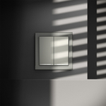 Проходной переключатель встраиваемый VOLTUM S70 двухклавишный с подсветкой 10А, (сталь)