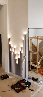 Панно из ламелей цельного массива ясеня