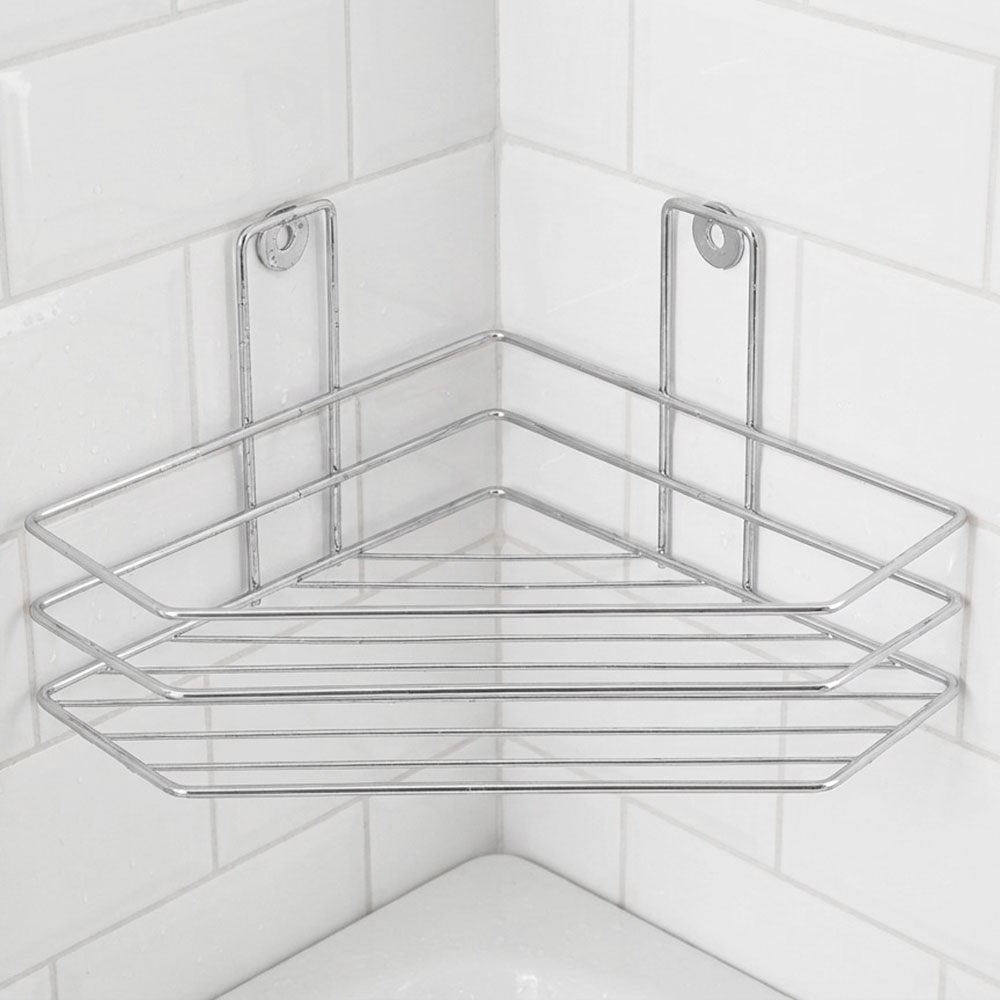 Полка угловая 1-ярусная трапеция 18*180*11см хром, ПТ-1