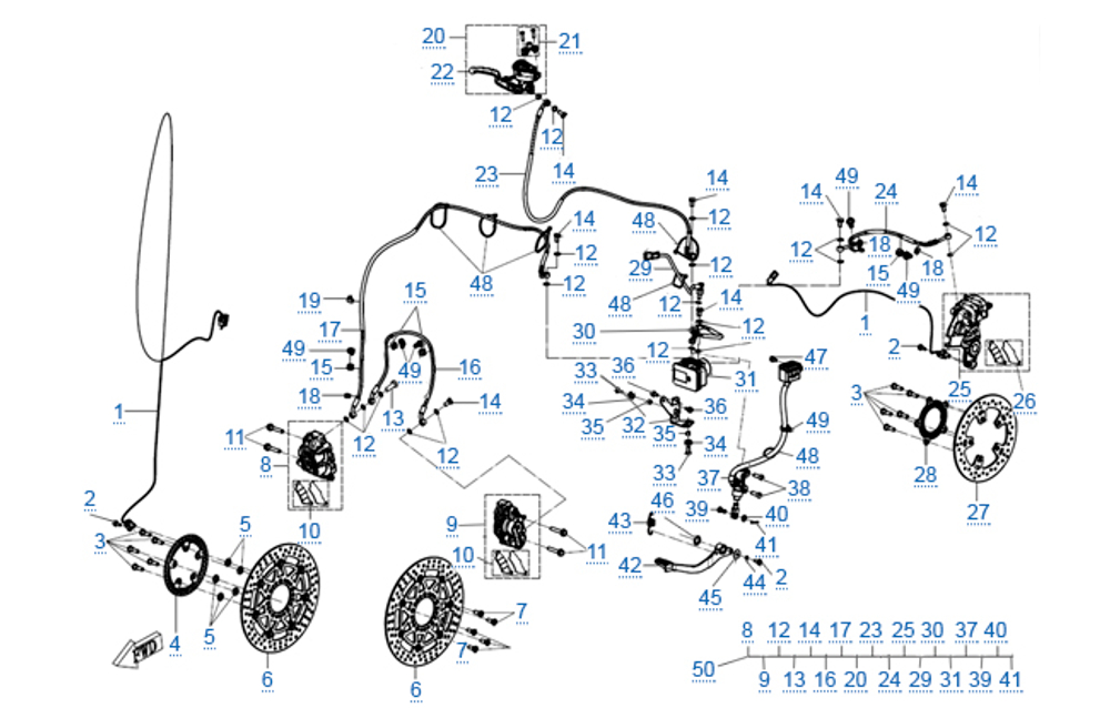 Колодки тормозные задние CFMOTO 700MT, 6GUV-0810A0
