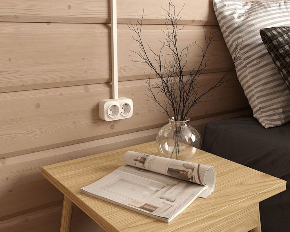 Розетка 2-м ОП Quteo 16А IP20 250В 2х2P+E с заземл. без защ. шторок бел. IEK 782233