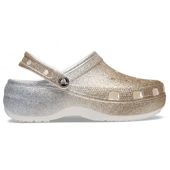 Crocs Classic Platform PU 'Gold Silver Gradient'