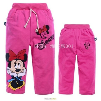 Штаны детские с карманами и принтами Минни Маус