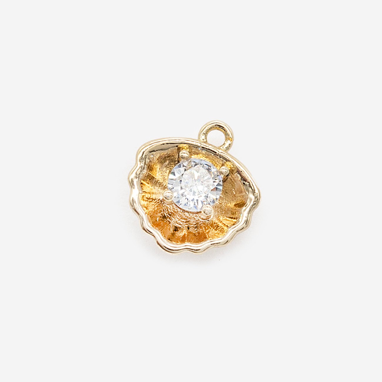 Подвеска "Жемчужина", 10,8*10мм, фианит, позолота