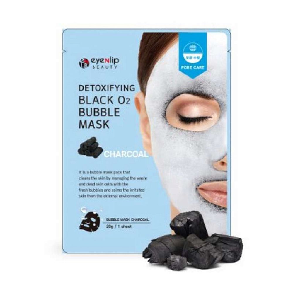 Eyenlip Маска тканевая кислородная Detoxifying Black O2 Bubble Mask