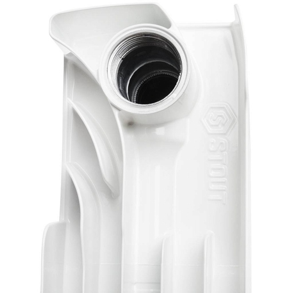 Радиатор биметаллический STOUT Space 350 - 10 секций (подключение боковое, цвет белый)