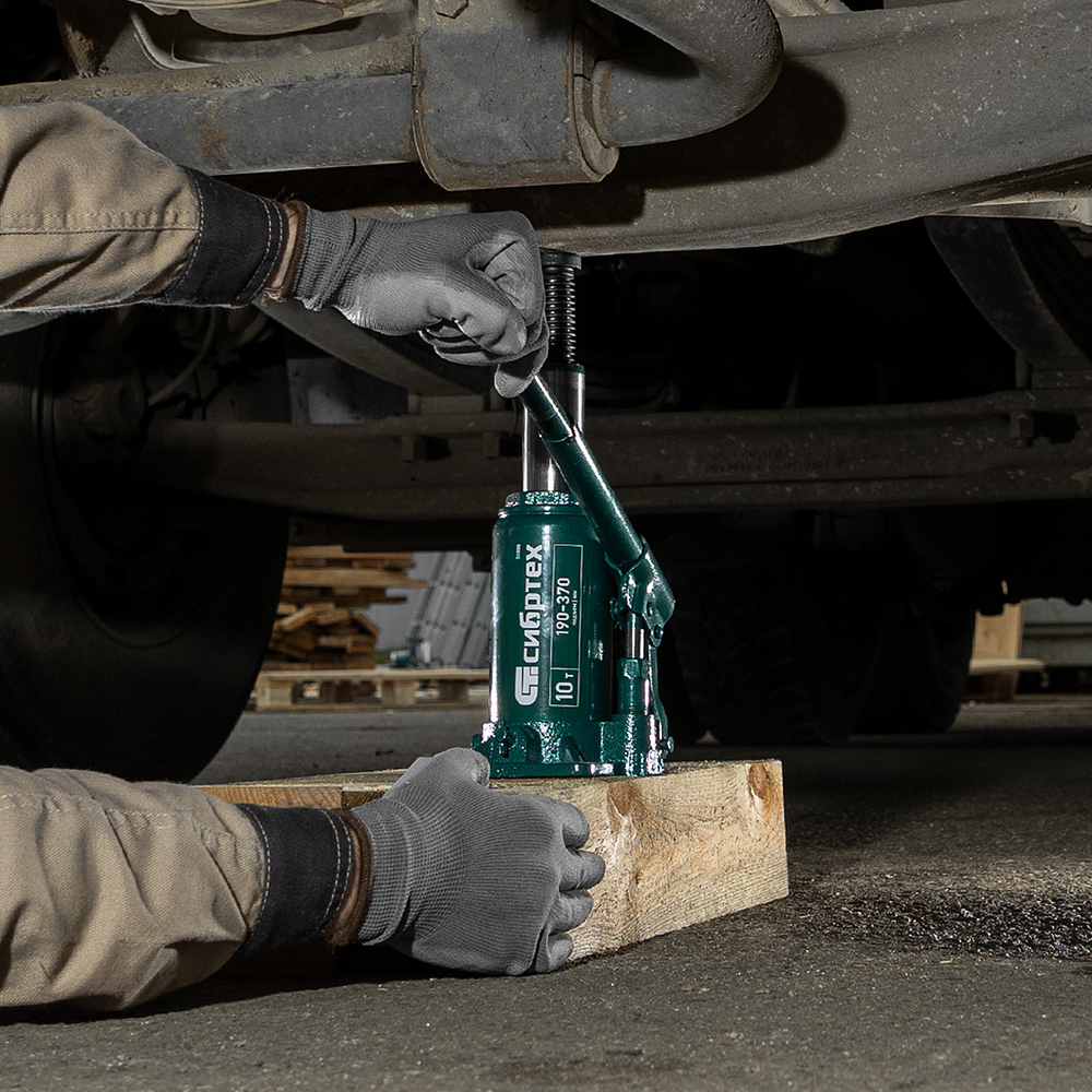 Домкрат гидравлический бутылочный, 10 т, 190-370 мм Сибртех