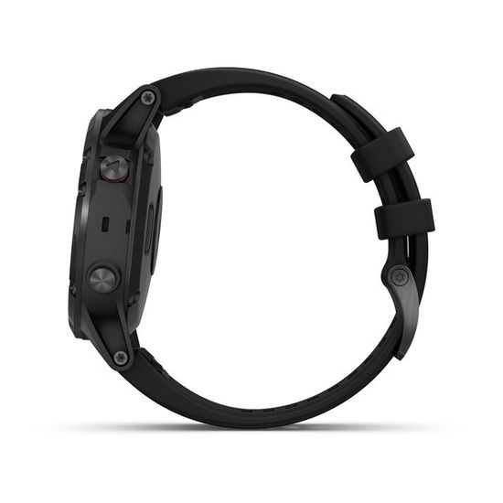 Мужские мультиспортивные часы Garmin Fenix 5 Plus Sapphire - черные с черным ремешком 010-01988-01