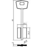 Заготовка сувальдного ключа 13026 MTR11D (желтый)