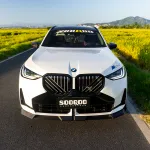 Карбоновая губа переднего бампера Sooqoo для BMW X3 G45 2025 БМВ аэродинамический тюнинг
