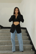 жакет с вырезами на талии