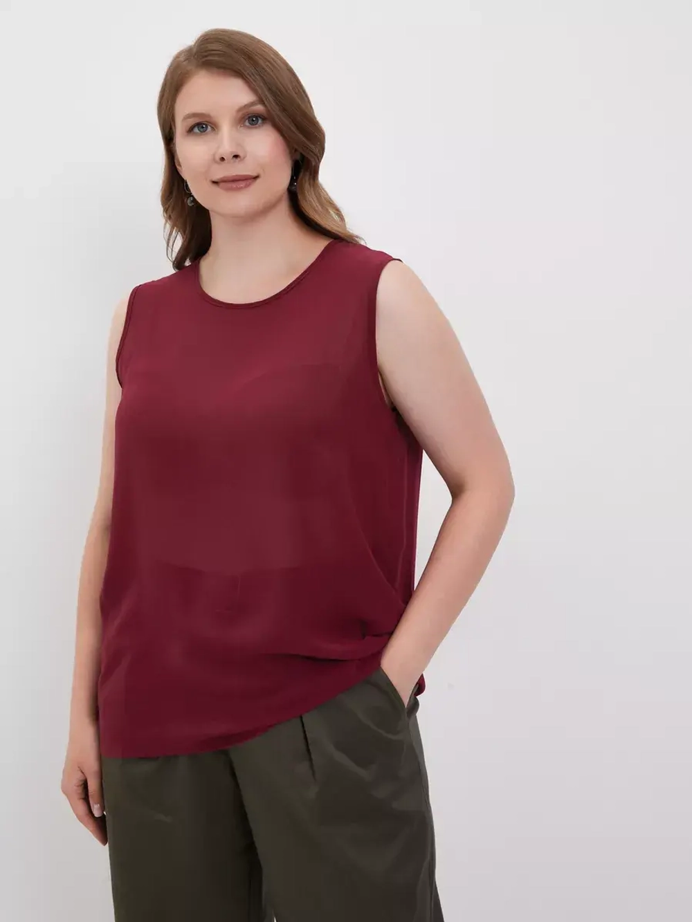 Майка, топ под пиджак однотонная