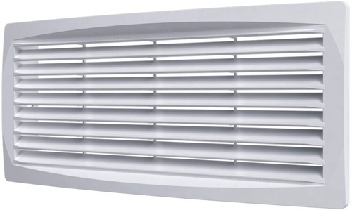 Решетка вентиляционная ДП фланец 275х105 переточная 300х135 пластик ERA