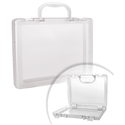 Портфель-кейс 1 отделение СТАММ, А4, 275*365*50мм, на защелках, прозрачный