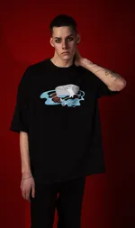 Футболка Нетак Оверсайз Закат Венеры Черная