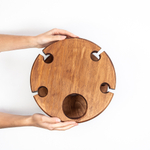 Винный столик из древесины кедра со съемной чашкой на ножках. VN6