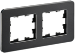 BRITE Рамка 2-местная РУ-2-1-Бр металл черный RE IEK