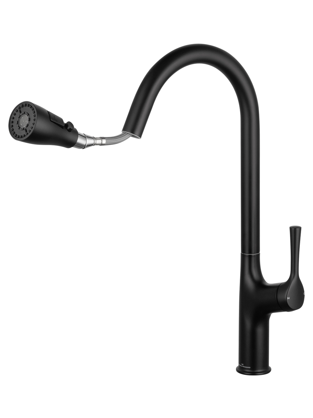 Смеситель для кухни с выдвижным изливом WONZON & WOGHAND, Черный матовый (WW-AE54123-MB)