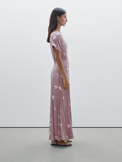 Massimo Dutti Длинное плиссированное платье, фиолетовый