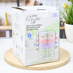 Набор бульонниц 4 предмета 650мл на подставке "Пастель"