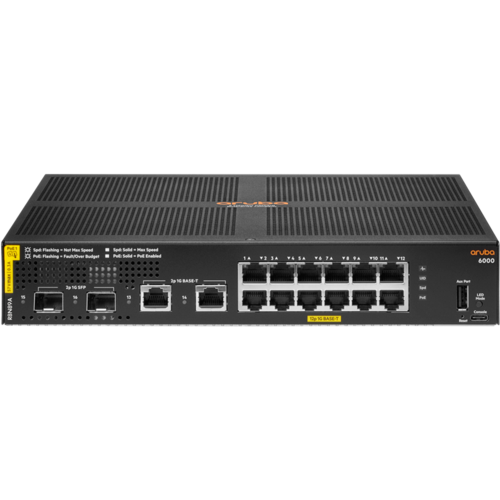 Коммутатор (свитч) HPE R8N89A Aruba 6000 12G Class4 PoE 2G/2SFP 139W Switch