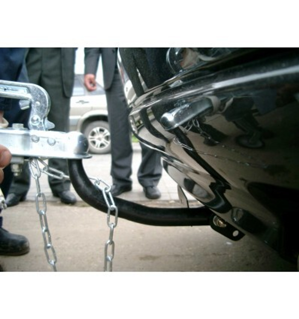 Фаркоп Hyundai Tucson 2004-2010 (кроме двигателя 2,7 л), Kia Sportage 2005-2010 , кроме авто с двумя выхлопными трубами, условно-съемный,(без электрики) Трейлер.7310