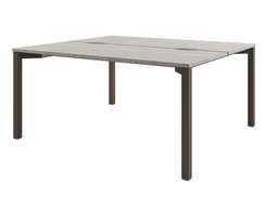 Стол-тандем 1600х1432х750 на металлокаркасе D-42 Бетон Чефалу светлый/Трюфель