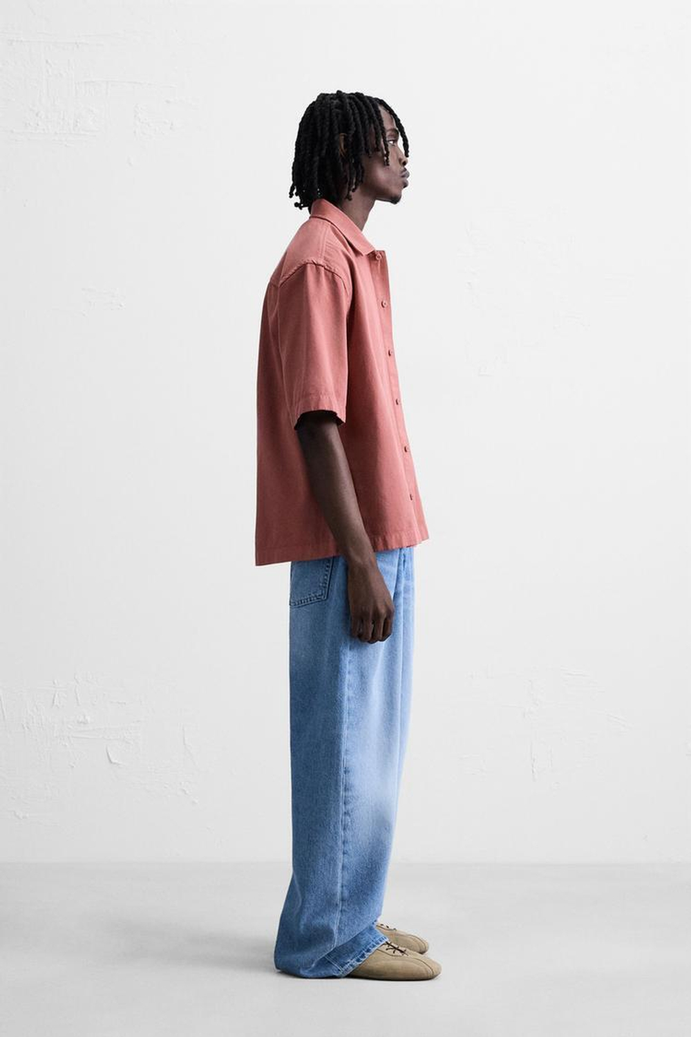 ZARA КУРТКА-РУБАШКА С ВЫШИВКОЙ, ПЫЛЬНЫЙ РОЗОВЫЙ