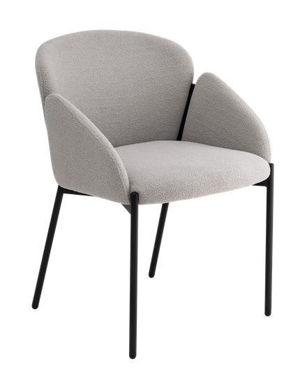 Стул обеденный Кирби светло-серая ткань, черные ножки