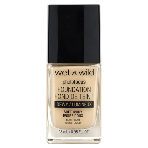 wet n wild, PhotoFocus Foundation, Dewy, мягкая слоновая кость, 28 мл (0,95 жидк. унц.)