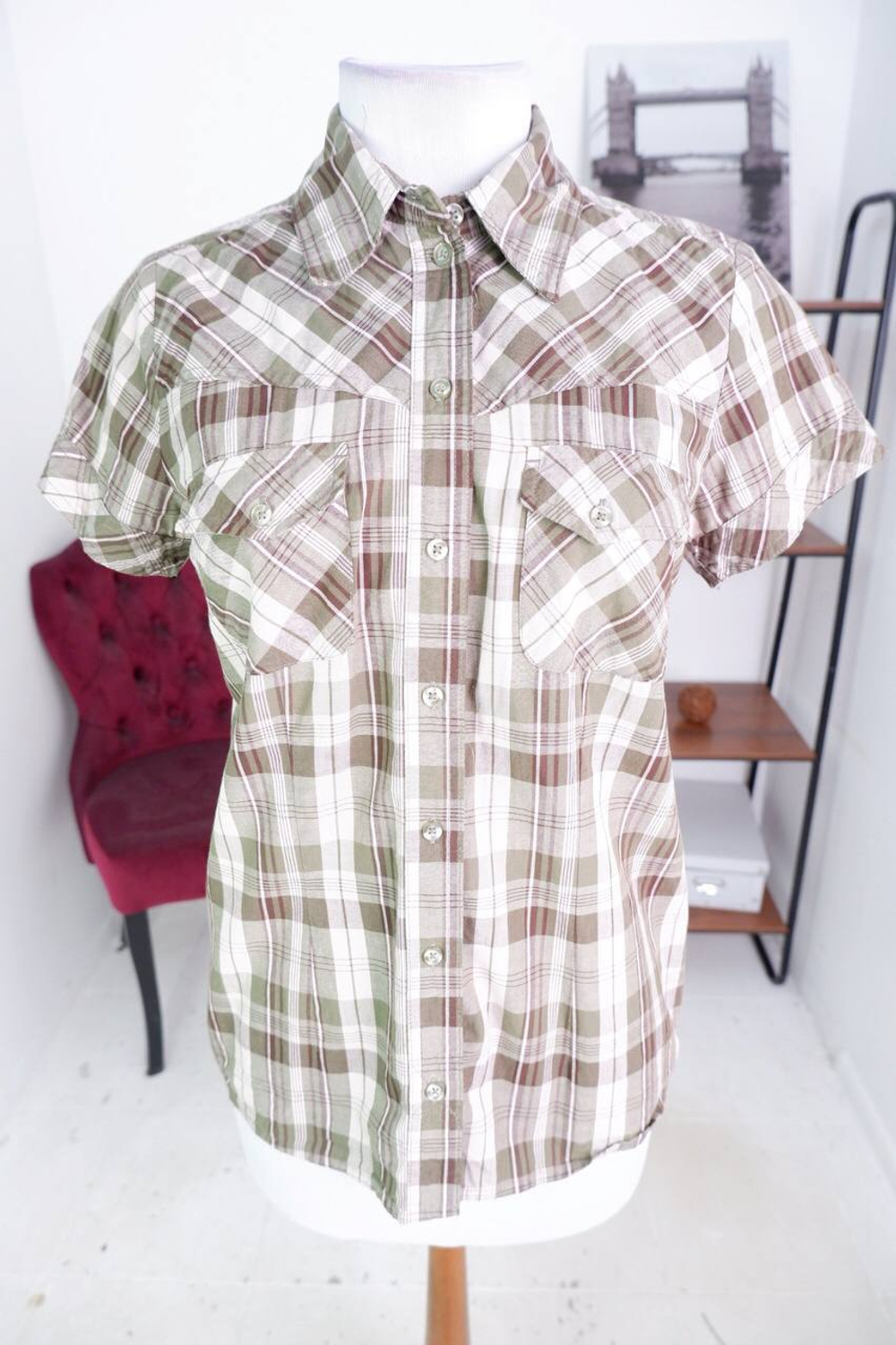 Рубашка Bpc в клетку, маркировка 38, визуально на 44 размер