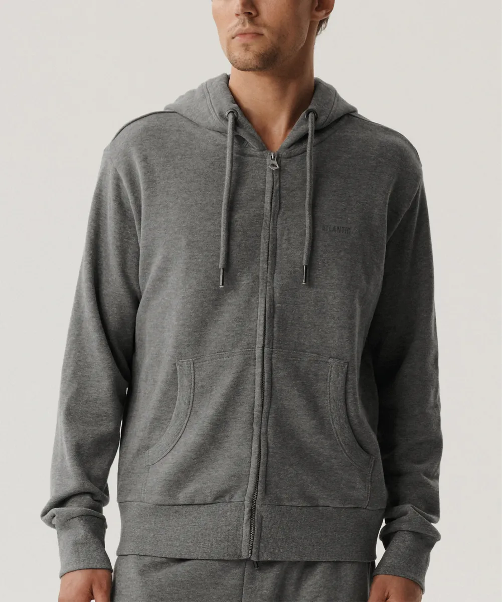 Мужская толстовка с капюшоном Atlantic, 1 шт. в уп., хлопок, темно-серый меланж, HMT-001
