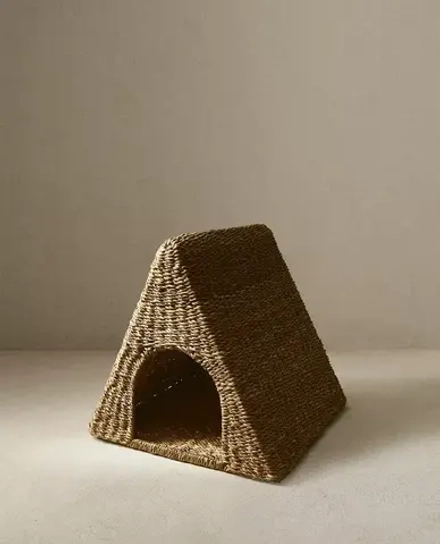 ZARA HOME ПЛЕТЕНЫЙ ДОМИК ДЛЯ ДОМАШНИХ ЖИВОТНЫХ, СВЕТЛО-БЕЖЕВЫЙ