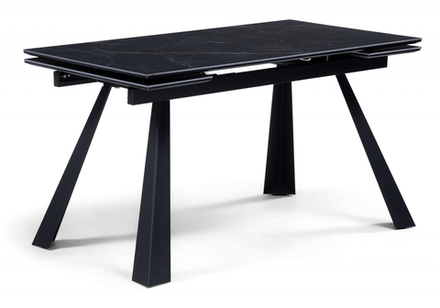 Керамический стол Woodville Маунт 140x80 черный мрамор, черный, ножки черные